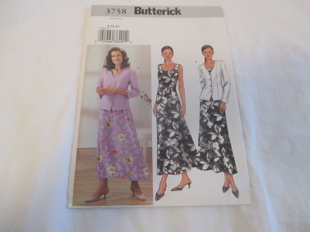 Butterick Pattern 3758 - Misses Jacket & Dress - 3 Sizes - Etsy