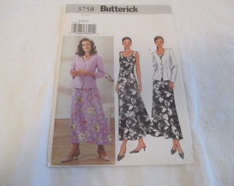 Butterick Pattern 3758 Jacket and Dress Sizes 8-12 - Etsy