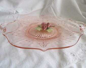 Lancaster Dart - Pink Handled Cake Plate