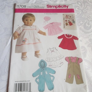Simplicity Pattern 17084 15" Doll Clothes
