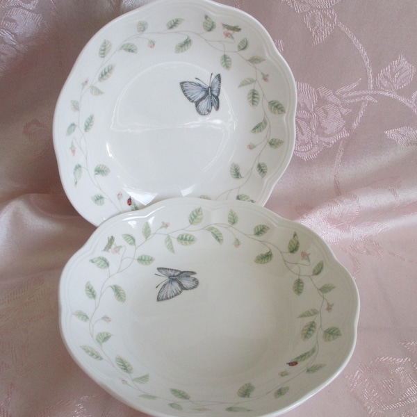 Lenox China - "Butterfly Meadow" Soup-Pasta Bowls - set of 2