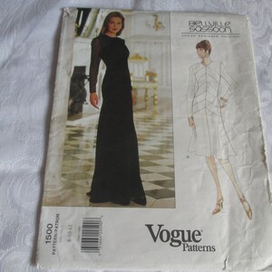 Vogue Vintage Pattern 1500 - Bellville Sassoon Original Designer Misses Dress - 3 sizes