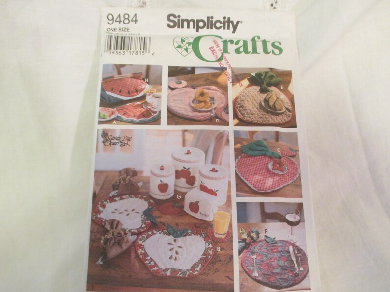 Simplicity Crafts Pattern 9484 Placemats Napkins 1995 Etsy