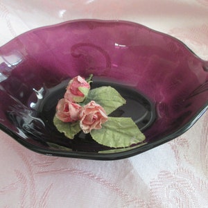 Fostoria - Lafayette Amethyst - Oval Handled Glass Dish