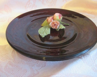 Antique Ruby - by Cristal D&#39;Arques - Durand- Luncheon Plates - Set of 2