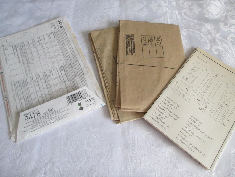 Simplicity Pattern 9478 Misses Coat Scarf and Bag - 2 Large Sizes - Etsy