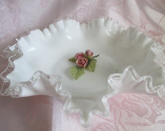 Fenton Silver Crest - 11 "  Round Bowl