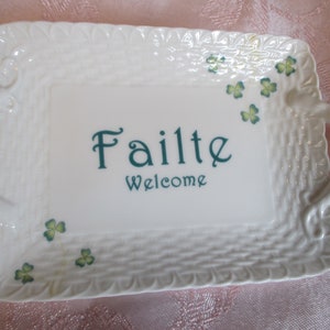 Godinger - Irish Welcome - Small Ceramic Handled Tray