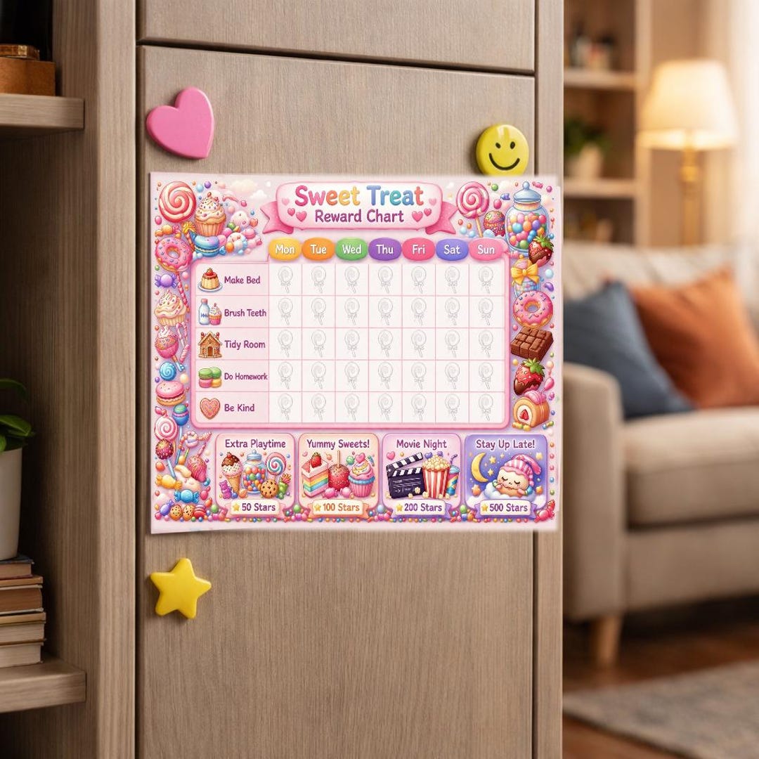 Sweet Treat Reward Chart Printable, Candy Themed Behavior Tracker ...