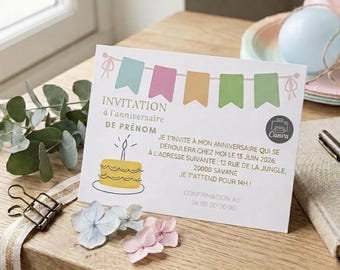 Carton d'invitation unisexe