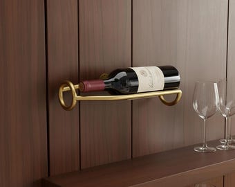 Portabottiglie in metallo da parete, supporto per bottiglie in ferro, mensola espositiva moderna per bar.