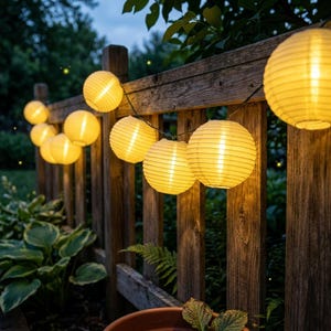 Solar Paper Lantern String Lights Outdoor Patio Garden Lights Waterproof Hanging Lanterns Wedding Party Decor Easter Gift Summer