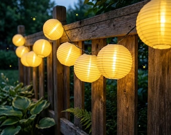 Solar Paper Lantern String Lights Outdoor Patio Garden Lights Waterproof Hanging Lanterns Wedding Party Decor Easter Gift Summer