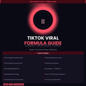 TikTok Viral Formula Guide | 2026 Algorithm, Hook Scripts, Monetization (PDF Download)