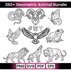 360+ geometrische Tier-SVG-Dateien | Low-Poly-Wildtier-Schnittdateien (svg, png, pdf, eps)