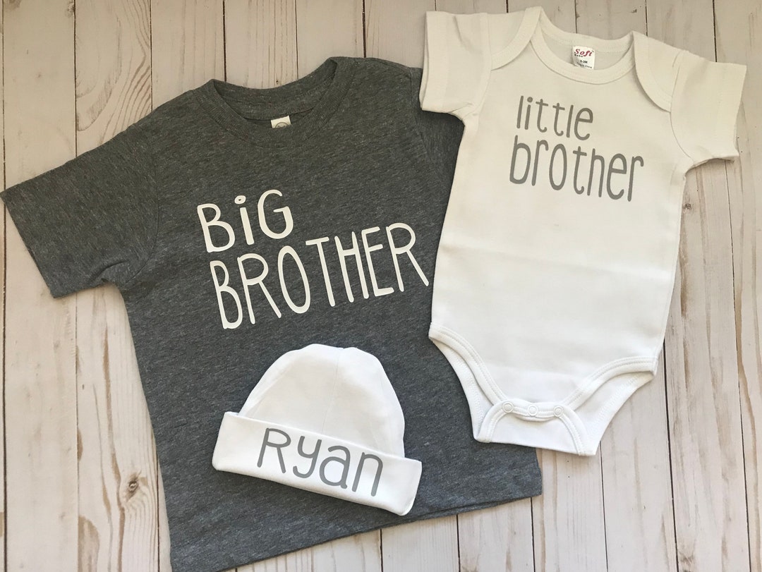 Sibling Outfitbig Brother/little Brother With Beanie Cap - Etsy