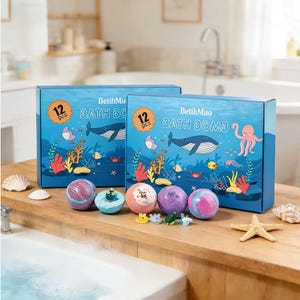 Handmade Bath Bomb Gift Set, Natural Spa Aromatherapy, Vegan Relaxation Bath Bombs
