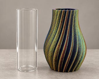 Chameleon vase “Shiny” with color change in Polar Light