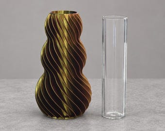 Chameleon vase "Twisted Dream" with color change in Polar Light