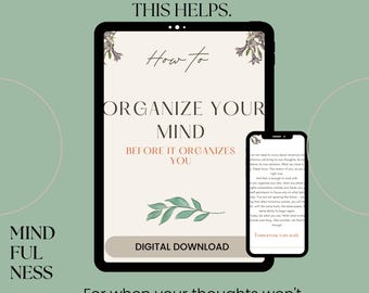Guided Self Reflection Journal | Life Organization Planner | Mindset Workbook | Productivity Printable PDF