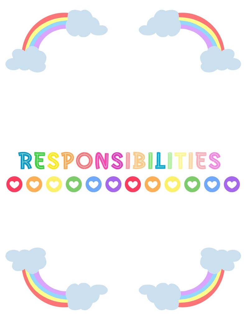 Responsibilities Lettering Daily Responsibilities Chart Printable - Etsy