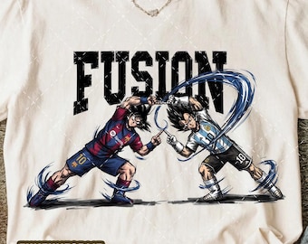 Argentinien Barcelona Fusion Goku lustiger Cartoon Anime 300 DPI Digital Download Sublimation Design