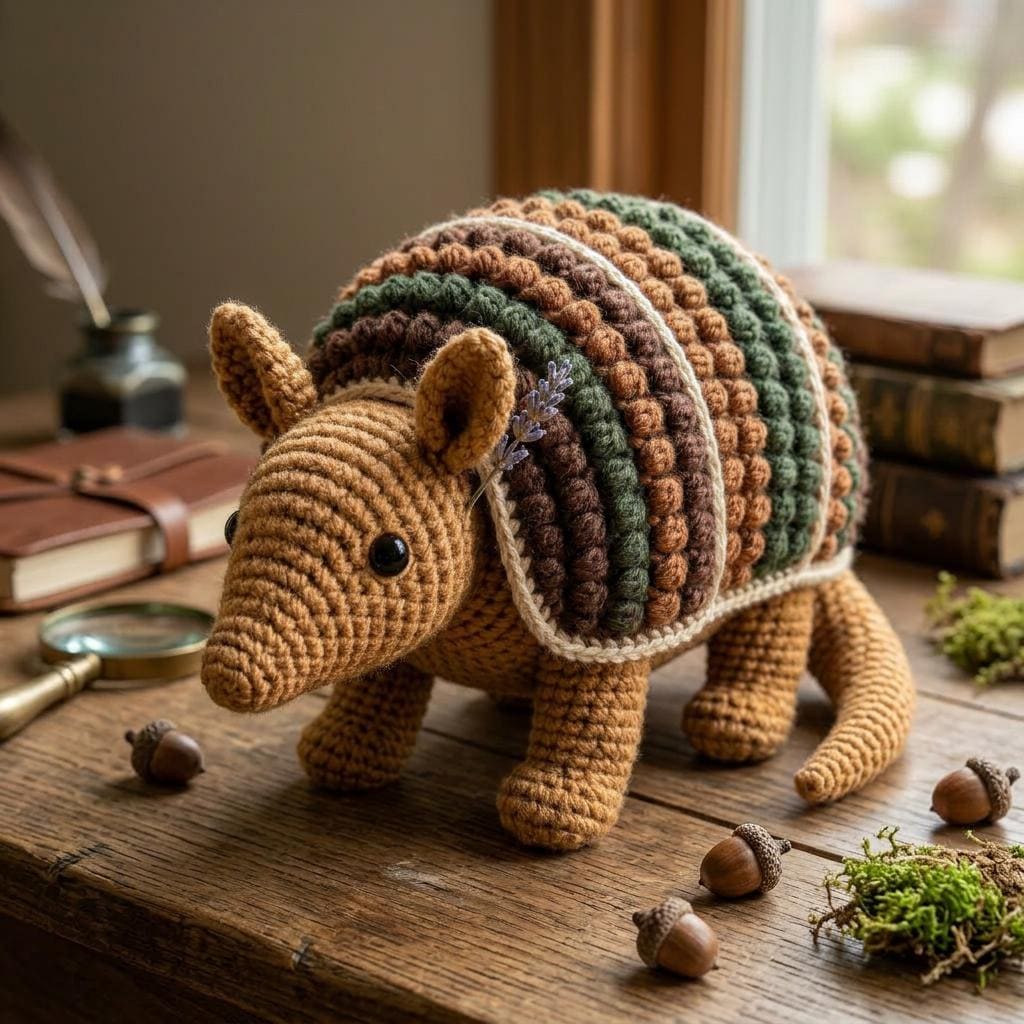 Amigurumi Armadillo Pattern, Textured Shell Design, Crochet Wildlife ...