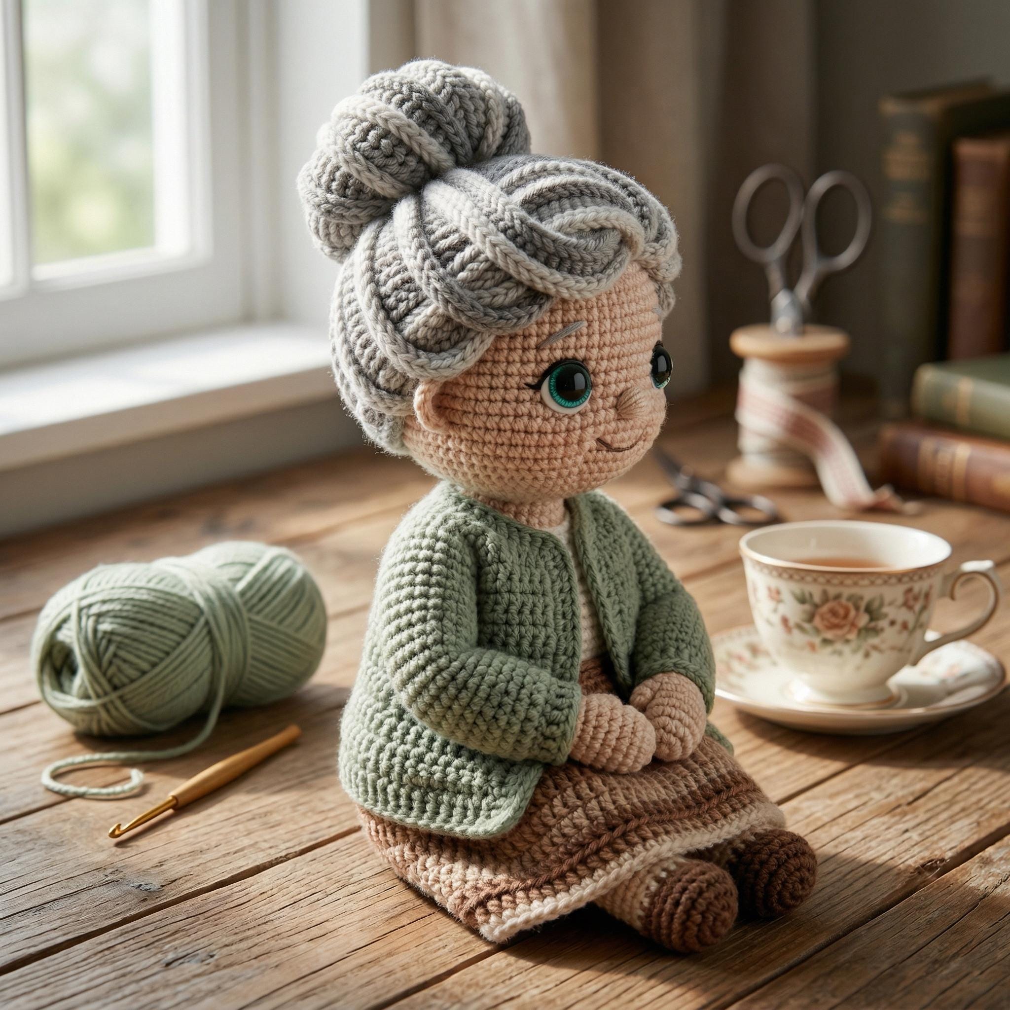 Grandma Rou Amigurumi Grandma Pattern, Granny Doll Design, Intermediate Crochet PDF ...