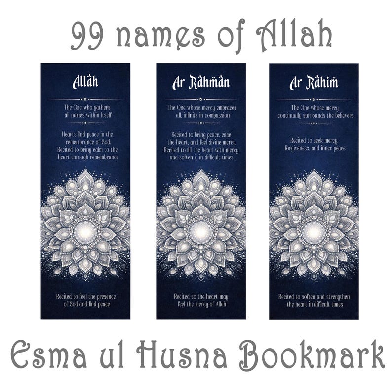 Printable Esma Ul Husna Bookmark - Digital Download Islamic Gift for ...