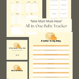 Registro diario del bebé, seguimiento de hitos y paquete – Tema del cangrejo ermitaño y el océano (PDF imprimible de 10 páginas)