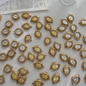 Wholesale Mini Gold Oval Watch Dials,Working Watch Heads,Retro Watch Blanks,Handmade Custom Wristwatch Charm Jewelry Craft Bulk Accessories