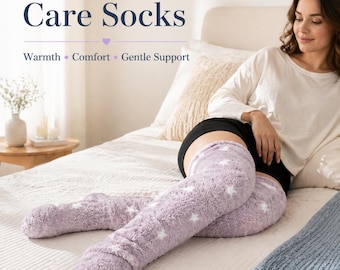 Over-the-Knee Care Socks, Cozy Footed Warmth for Home Rest