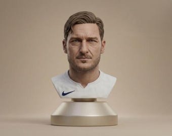 Busto del calciatore Francesco Totti, stampabile in 3D, file (stl, obj)