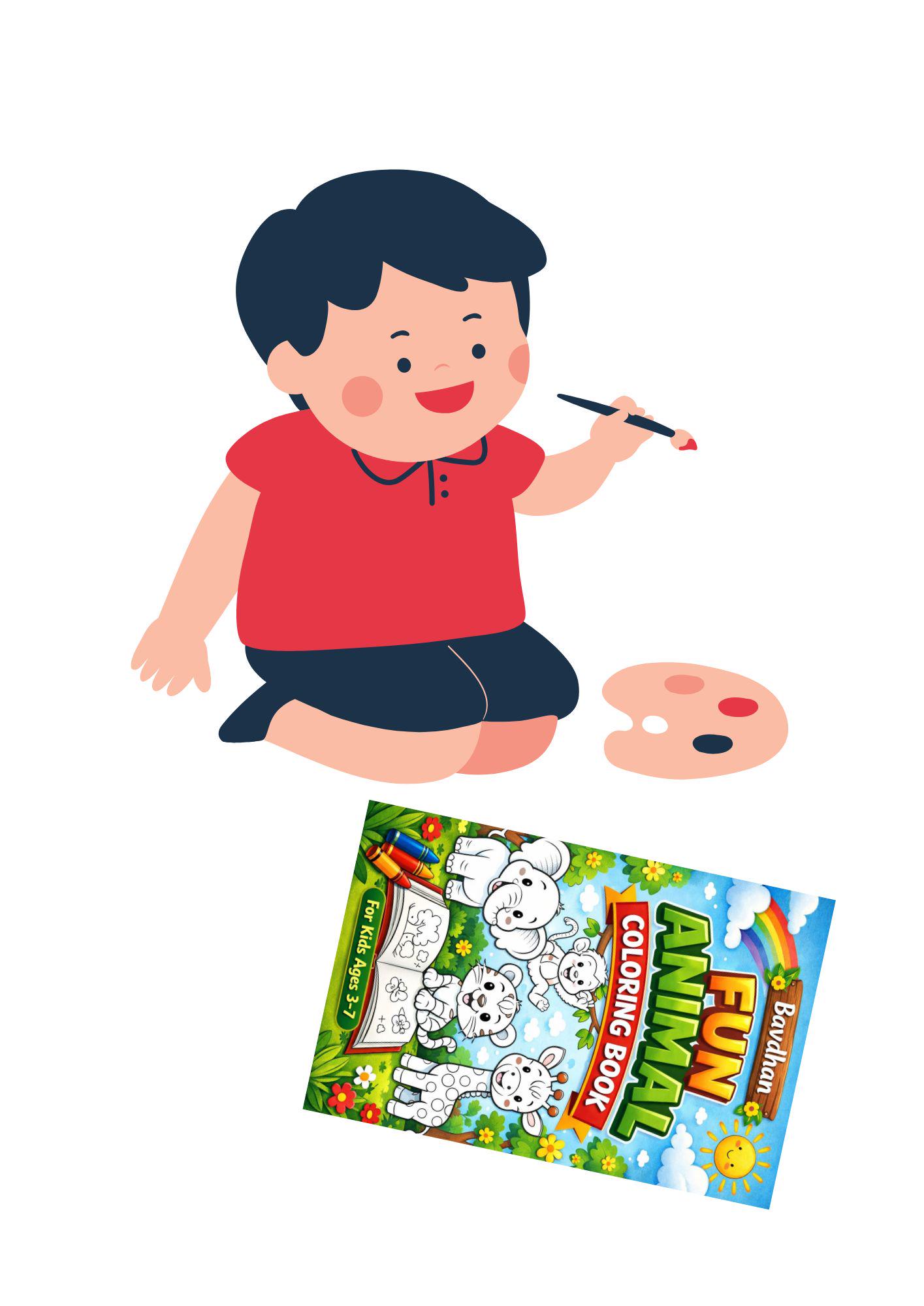 Kids Coloring Book Printable PDF, 20 Easy Coloring Pages (ages 3-7), A4 ...