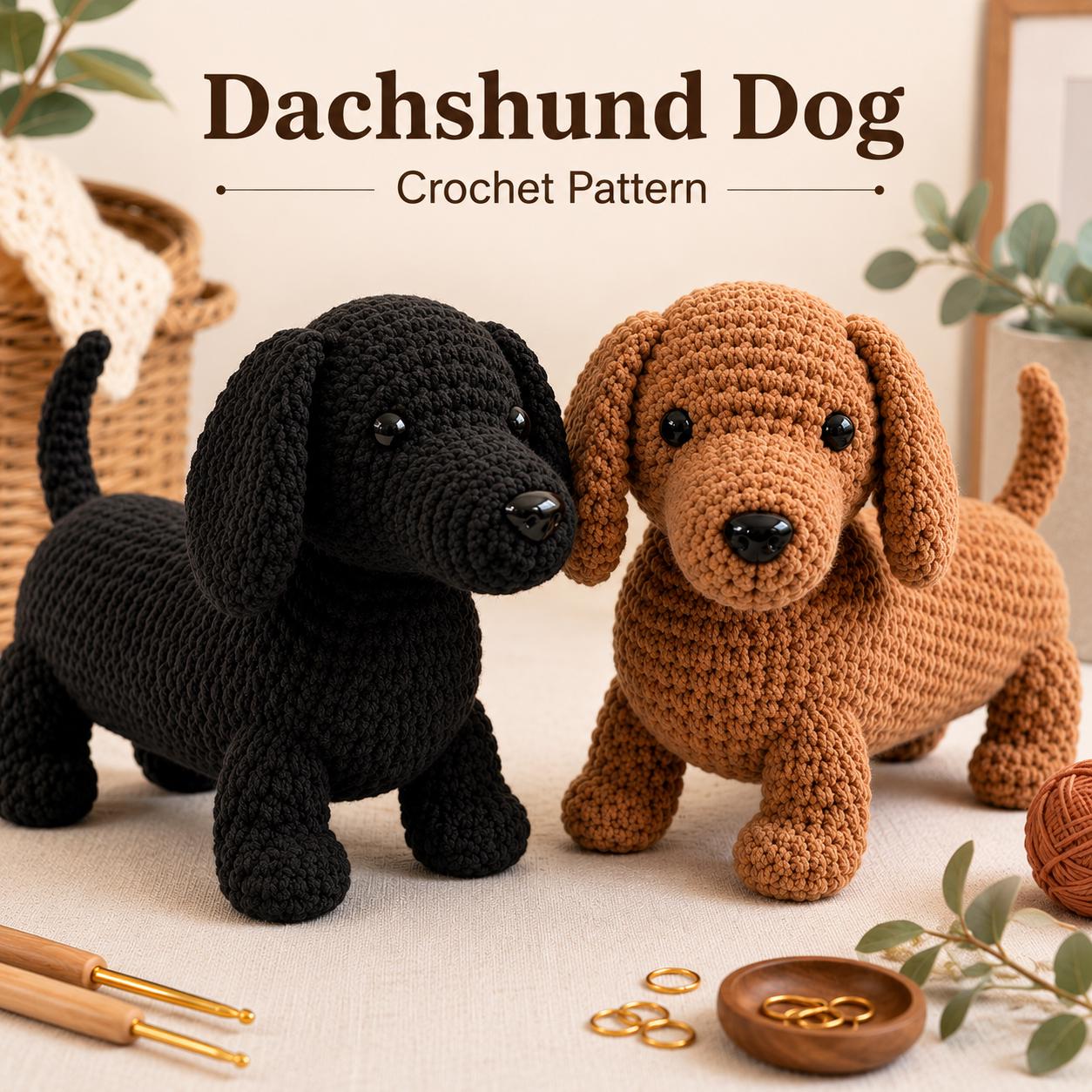 39 Dachshund Crochet Patterns to Stitch for Gifts, Decor, and Everyday Cuteness 32 Dachshund Crochet Pattern Realistic Amigurumi Dog Plush