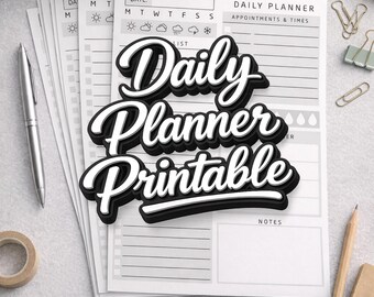 Daily Planner Printable | Minimalist PDF | A4 US Letter | Productivity Planner | Instant Download