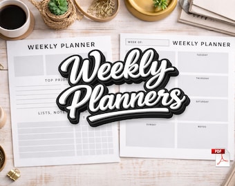 Weekly Planner Printable PDF | Minimalist Planner Template | A4  US Letter | Schedule | Instant Download