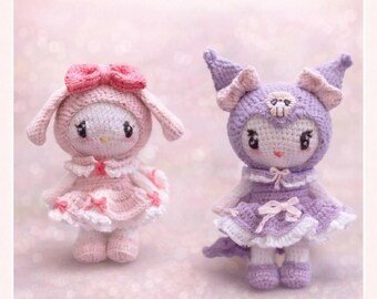Japanese Bunny Crochet Pattern Kawaii Amigurumi Doll PDF Beginner Friendly Step Guide Assembly