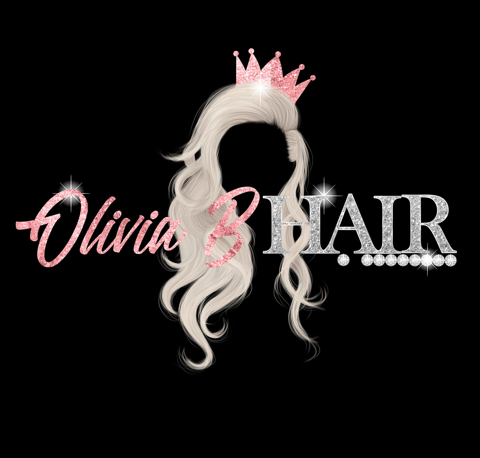 Glitter Hair Logo Bonus Logo Hair Stylist Logo Beauty Etsy