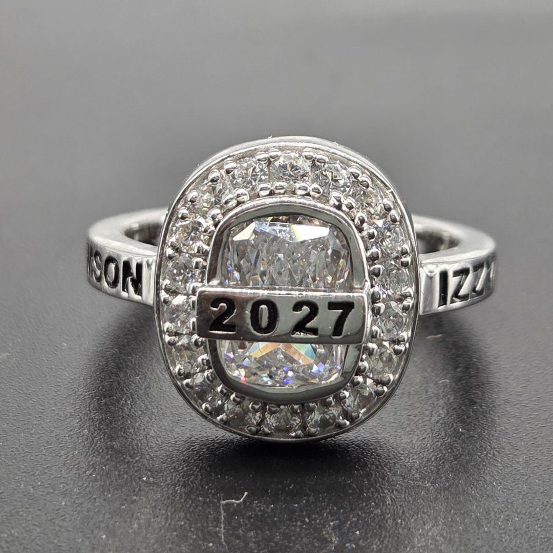Custom Class of 2027 Graduation Ring, Personalized High School or ...