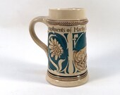 Antique GERMAN Stoneware STEIN New York City 1900s Cobalt BLUE Salt Glazed
