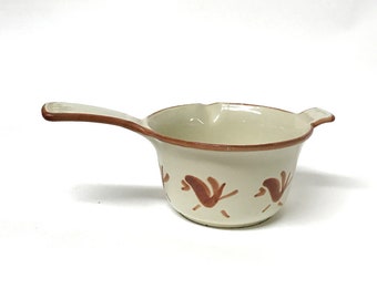 Husqvarna | CAST IRON Pot | ENAMEL | Butter Warmer | 1950s | Tulip | Holland