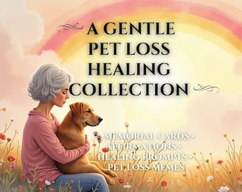 Pet Loss Grief Journal afdrukbare bundel | Affirmaties | Herdenkingscadeau voor hond en kat