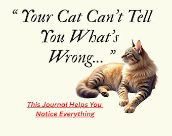 Senior Cat Health Journal, Printable Pet Care Tracker (PDF Download)
