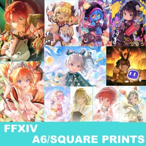 FFXIV A6 Prints: Halmarut, Sphene, Tataru, Sugar Riot, Feo Ul, Krile, Erenville, Lalafell