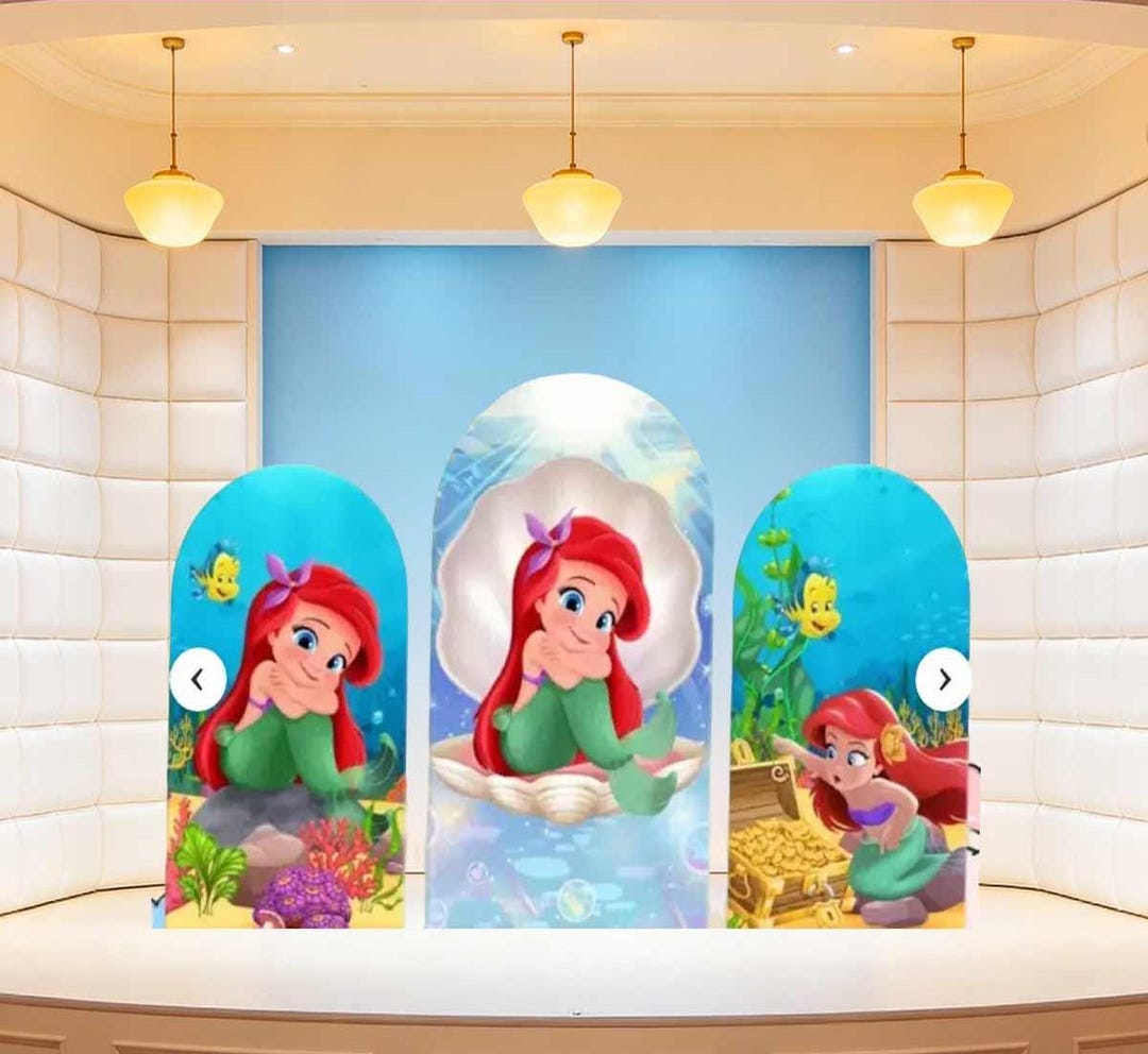 Mermaid Princess Birthday Arch Backdrop Cover Under the Sea Baby Girl ...