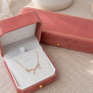 Minimalist Rose Pink Jewelry Gift Box Set Bracelet Pendant Necklace Ring Display Elegant Wedding Proposal Keepsake Packaging Case for Her