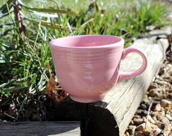 Pink FiestaWare Tea Cup, Rose, Fiesta Ware, Vintage, Homer and Laughlin Company, 3.