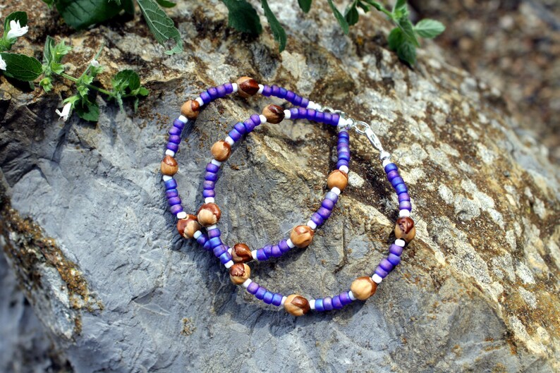 Ghost Beads Cedar Seeds Iridescent Purple Ghost Bead Bracelets 4 Ways Native American Jewelry Protection Charm