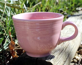 Pink FiestaWare Tea Cup, Rose, Fiesta Ware, Vintage, Homer and Laughlin Company, 2.